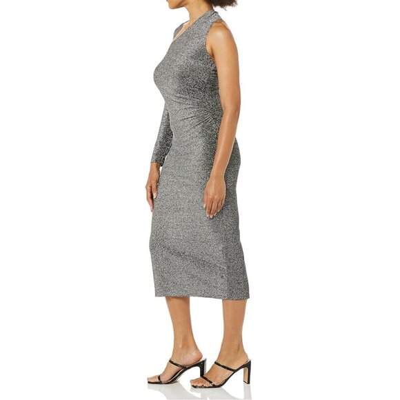 Terea Women's Nola One Shoulder Metallic MIdi Dress Size XXL NWT - Picture 2 of 8